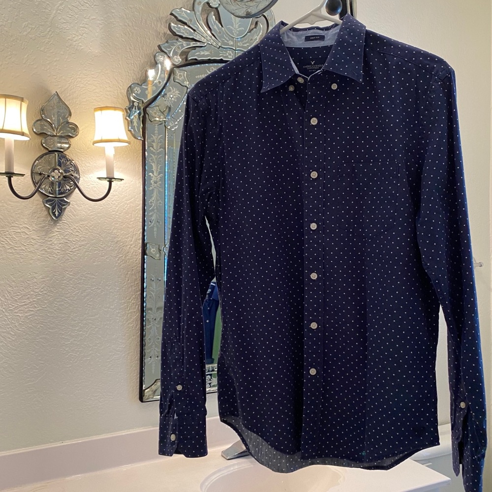 American Eagle dress shirt mini stars
